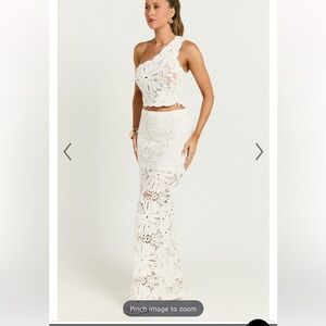 Showpo crochet two piece set skirt/ top